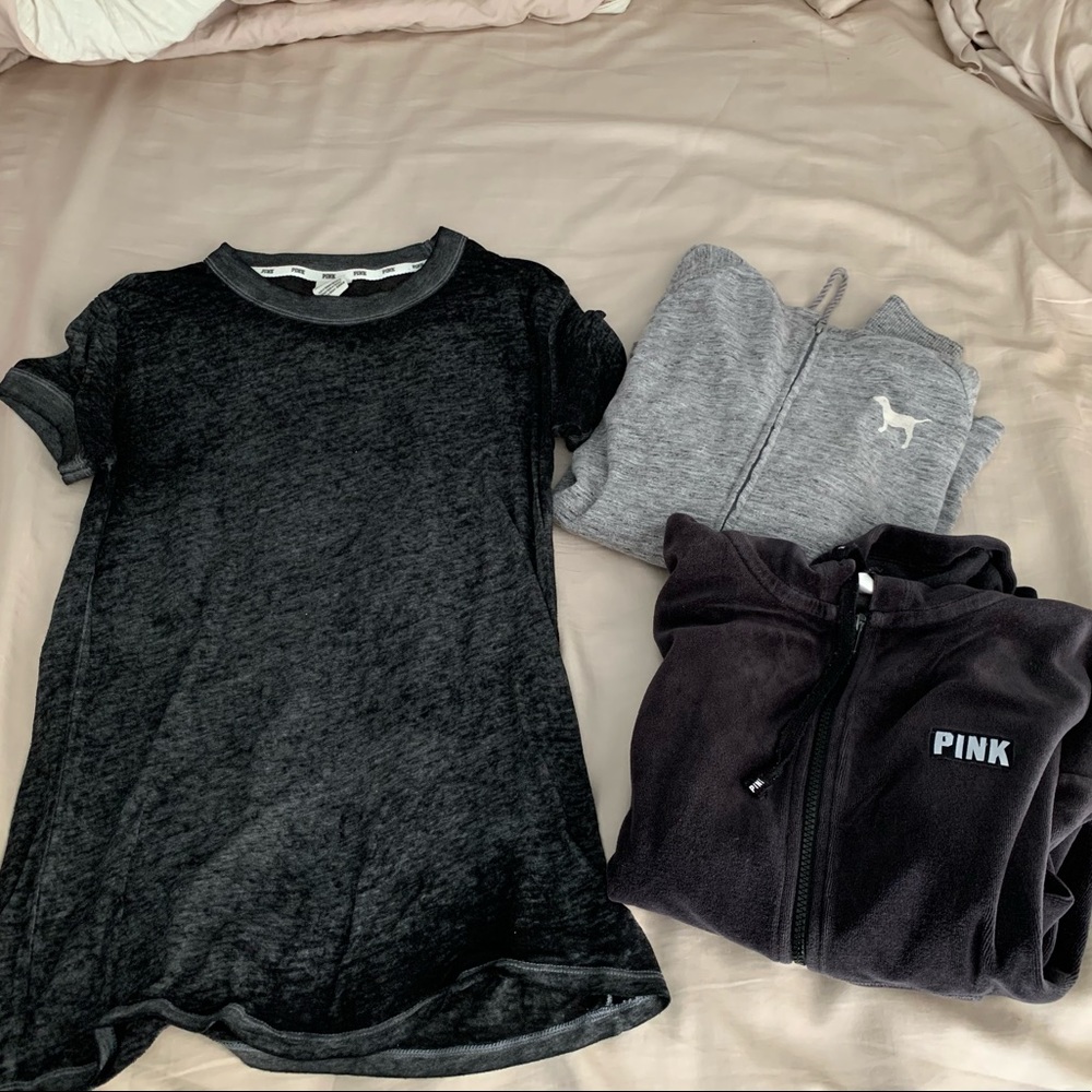 BUNDLE❣️Victoria Secret PINK 2 hoodies 1 shirt